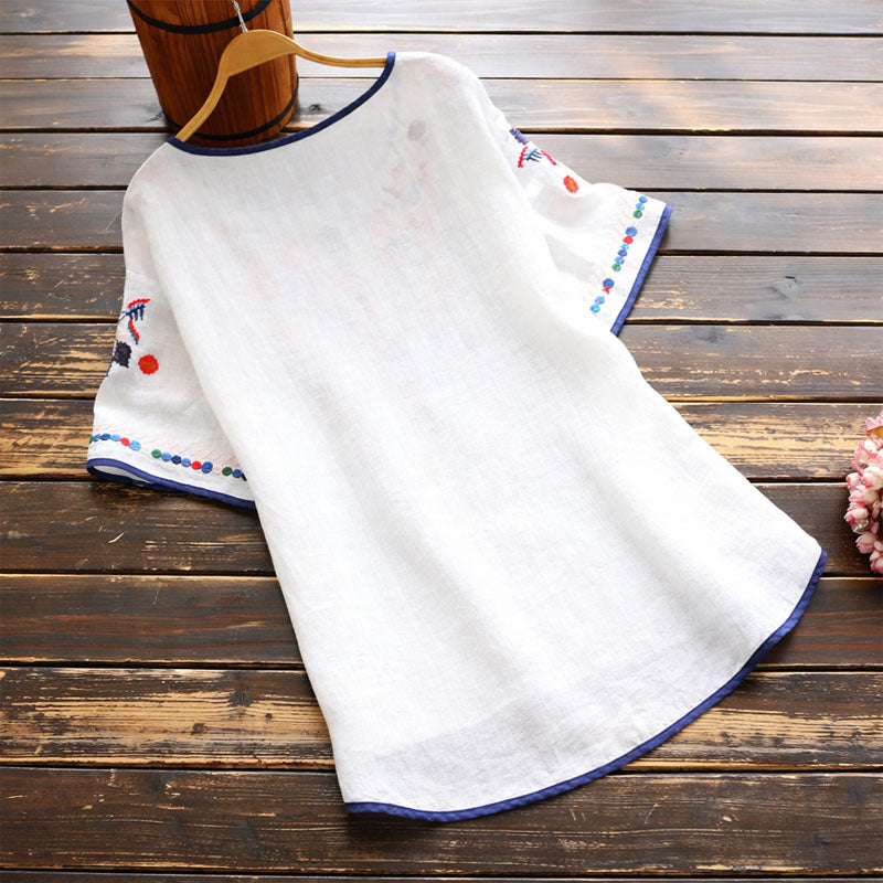 Blouse | Elegant Short Sleeve Summer Top | Comfortable Stylish 4