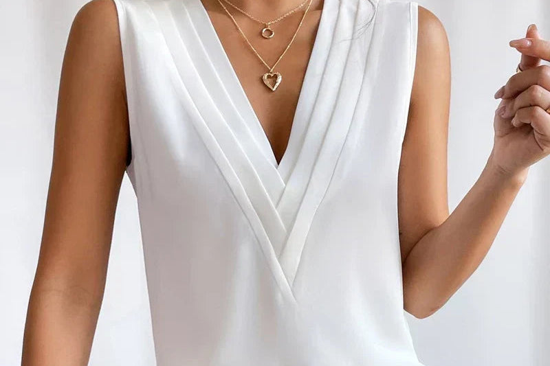 Blouse | Elegant Sleeveless Summer Top | Flattering | Versatile Design 0