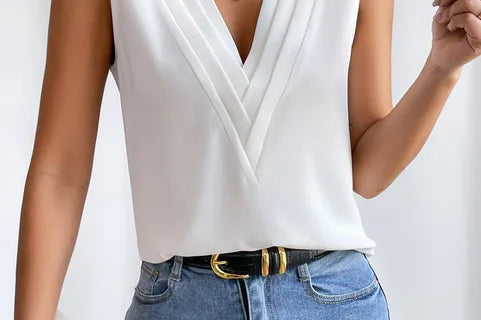 Blouse | Elegant Sleeveless Summer Top | Flattering | Versatile Design 1