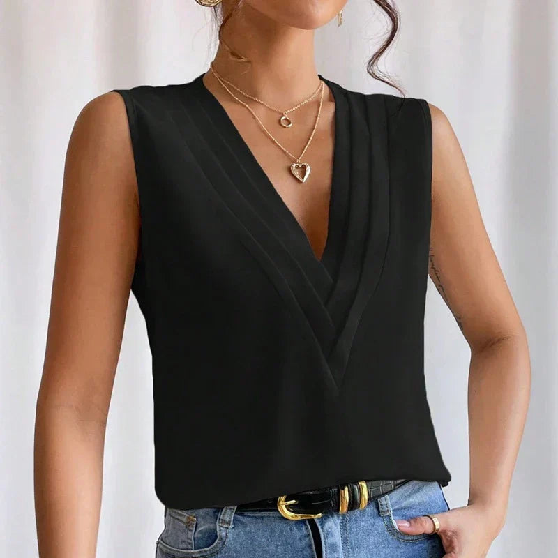 Blouse | Elegant Sleeveless Summer Top | Flattering | Versatile Design 9