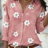 Blouse | Floral Pattern Long Sleeve Summer Top Elegant Stylish 0