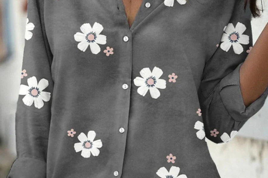 Blouse | Floral Pattern Long Sleeve Summer Top Elegant Stylish 1
