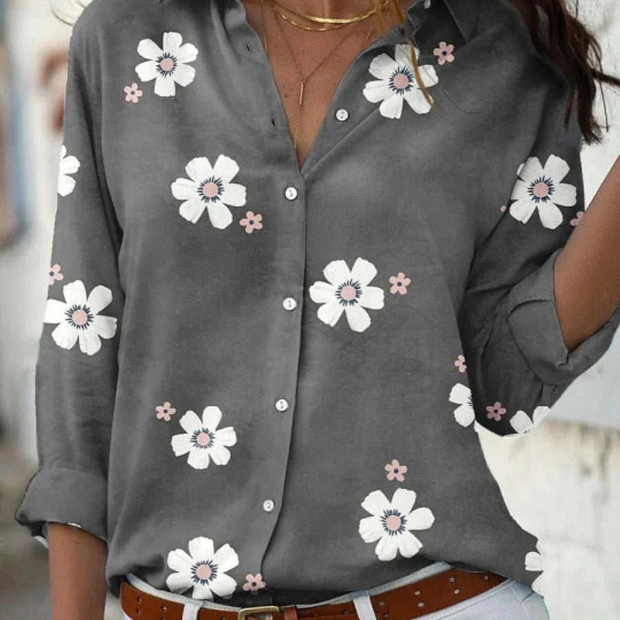 Blouse | Floral Pattern Long Sleeve Summer Top Elegant Stylish 1