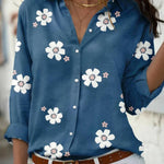 Blouse | Floral Pattern Long Sleeve Summer Top Elegant Stylish 2