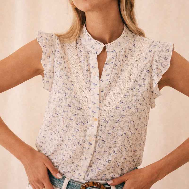 Blouse | Floral Pattern Sleeveless Summer Top | Elegant Comfortable 1