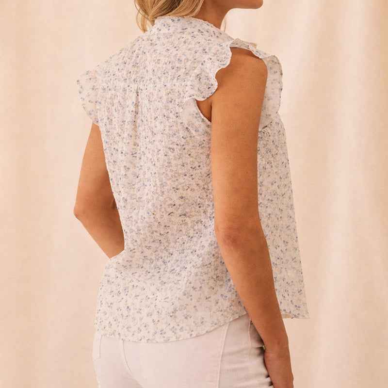 Blouse | Floral Pattern Sleeveless Summer Top | Elegant Comfortable 2