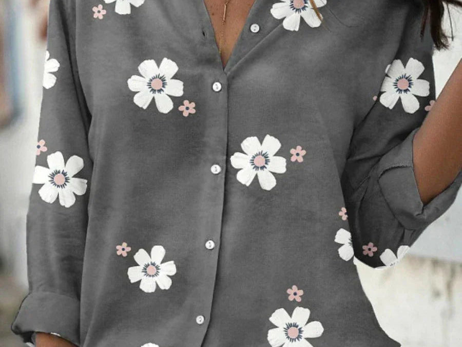 Blouse | Floral Pattern Summer Top | Elegant Loose Fit 1