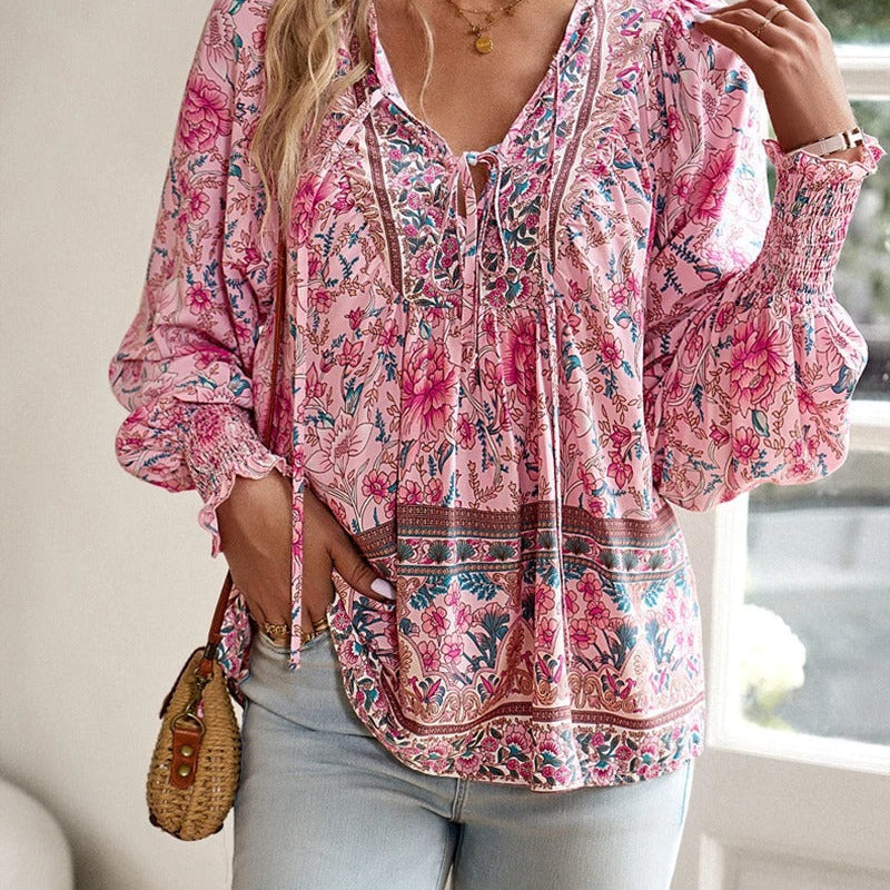 Blouse | Floral Puff Sleeve Summer Top | Breezy Stylish Design 0