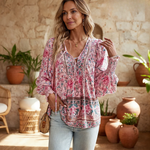 Blouse | Floral Puff Sleeve Summer Top | Breezy Stylish Design 1