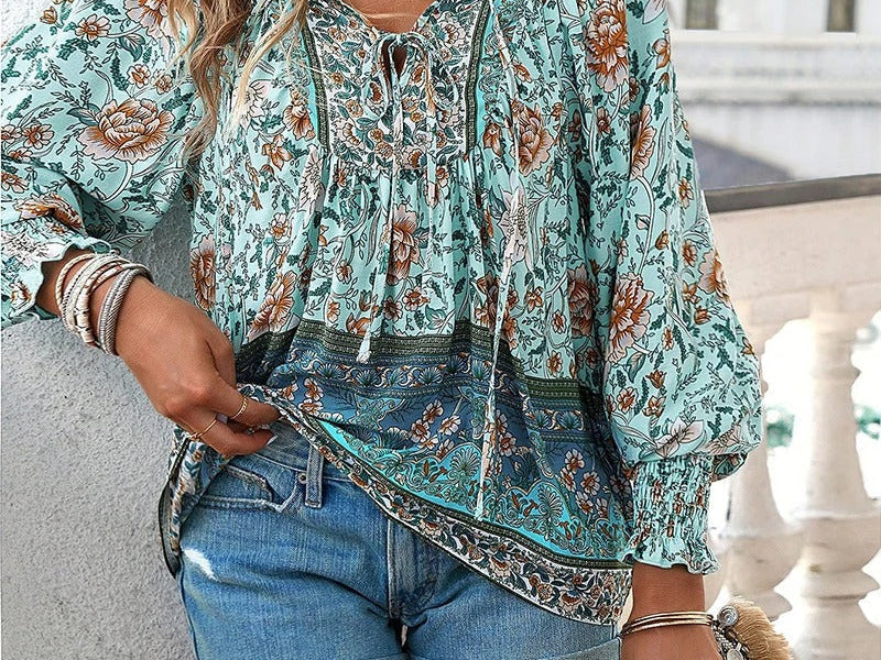 Blouse | Floral Puff Sleeve Summer Top | Breezy Stylish Design 2