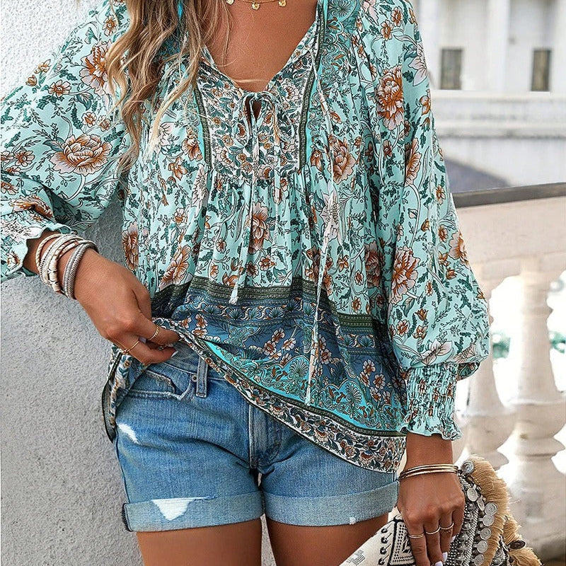 Blouse | Floral Puff Sleeve Summer Top | Breezy Stylish Design 2