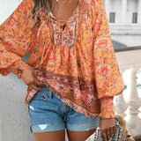 Blouse | Floral Puff Sleeve Summer Top | Breezy Stylish Design 3