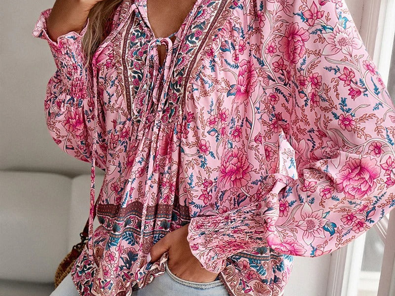 Blouse | Floral Puff Sleeve Summer Top | Breezy Stylish Design 5