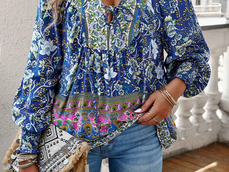 Blouse | Floral Puff Sleeve Summer Top | Breezy Stylish Design 7