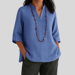 Blouse | Flowing V-Neck Summer Top | Loose Fit Stylish Design 1