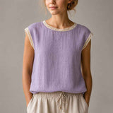 Blouse | Lace-Trim Cap Sleeve Summer Top | Chic Comfortable Design 2