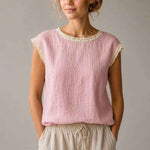 Blouse | Lace-Trim Cap Sleeve Summer Top | Chic Comfortable Design 3