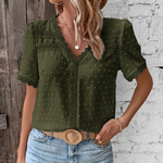 Blouse | Lace V-Neck Summer Top | Elegant Feminine Design 1