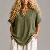 Blouse | Relaxed V-Neck Lightweight Pullover Stylish Top 2