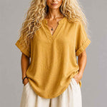 Blouse | Relaxed V-Neck Lightweight Pullover Stylish Top 3