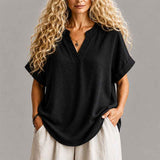 Blouse | Relaxed V-Neck Lightweight Pullover Stylish Top 4