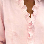 Blouse | Ruffle V-Neck Long Sleeve Top | Elegant Comfortable Spring Style 3
