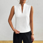 Blouse | Striped Sleeveless V-Neck Summer Top | Modern | Polished 2