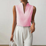Blouse | Striped Sleeveless V-Neck Summer Top | Modern | Polished 3