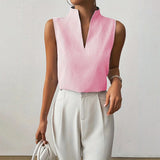 Blouse | Striped Sleeveless V-Neck Summer Top | Modern | Polished 3