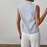 Blouse | Striped Sleeveless V-Neck Summer Top | Modern | Polished 5