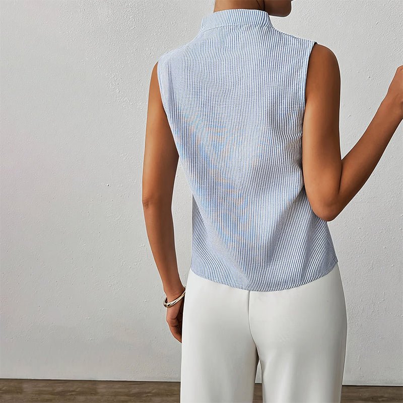 Blouse | Striped Sleeveless V-Neck Summer Top | Modern | Polished 5