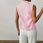 Blouse | Striped Sleeveless V-Neck Summer Top | Modern | Polished 7