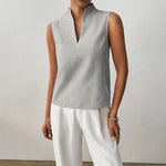 Blouse | Striped Sleeveless V-Neck Summer Top | Modern | Polished 8