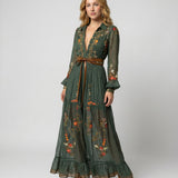 Boho Maxi Dress | Long Sleeve Elegant Flowing Dress 0