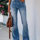 Bootcut Jeans | Washed Stretch Denim Trousers | Comfortable Versatile Fit 1