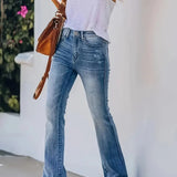 Bootcut Jeans | Washed Stretch Denim Trousers | Comfortable Versatile Fit 2