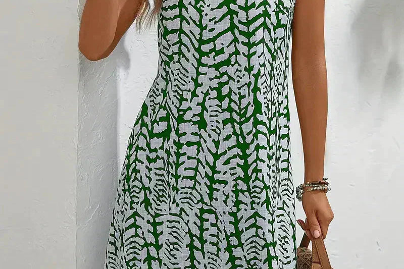 Women's Printed Lightweight Summer Dress | Airy Effortless Midi Dress