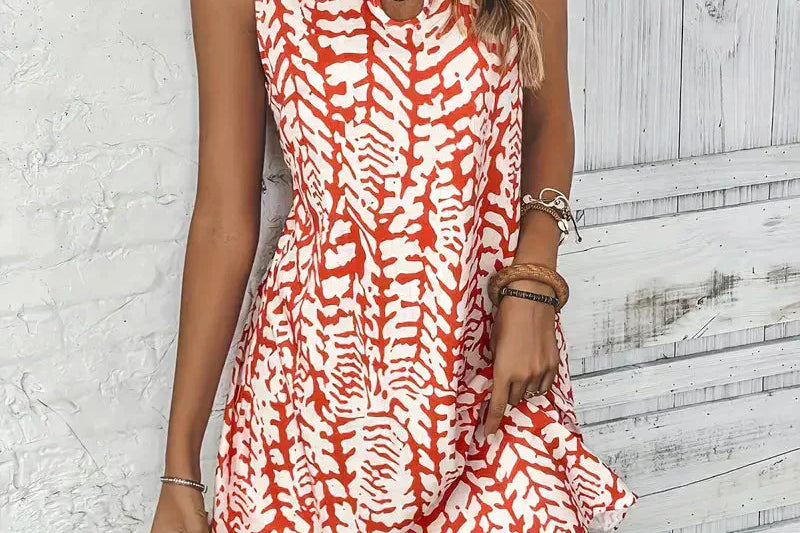 Women's Printed Lightweight Summer Dress | Airy Effortless Midi Dress