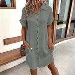 Bruna | Women's Summer Dress with Elegant Collar & Pockets | Breathable Fabric for Comfortable Warm Days 1