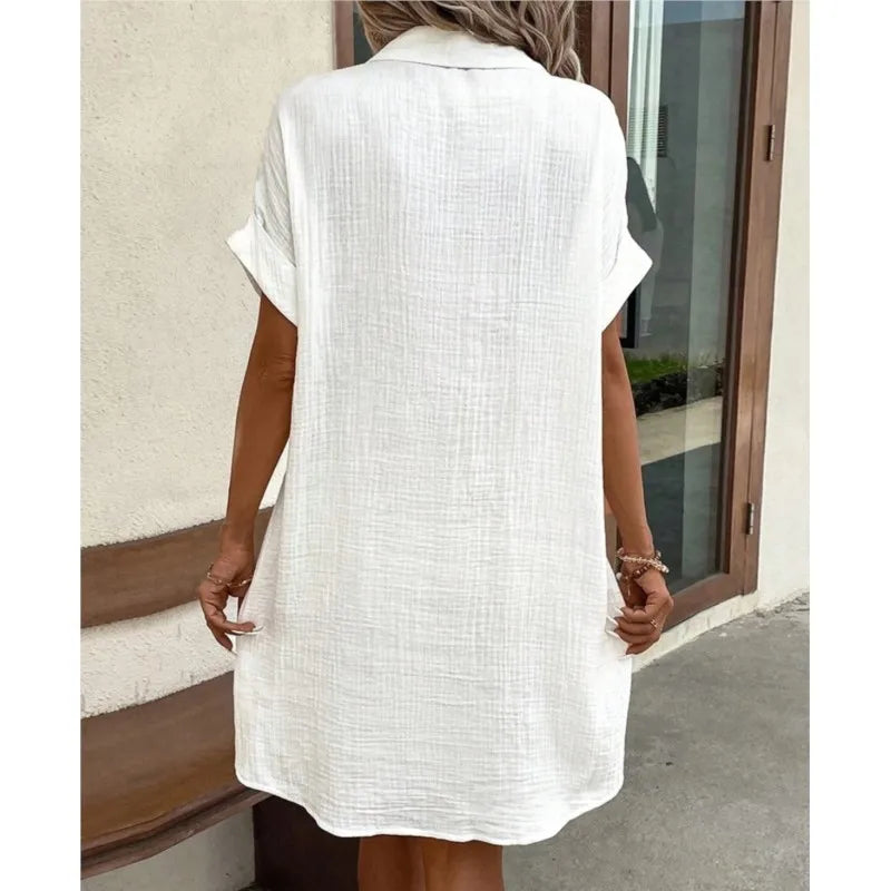 Bruna | Women's Summer Dress with Elegant Collar & Pockets | Breathable Fabric for Comfortable Warm Days 6