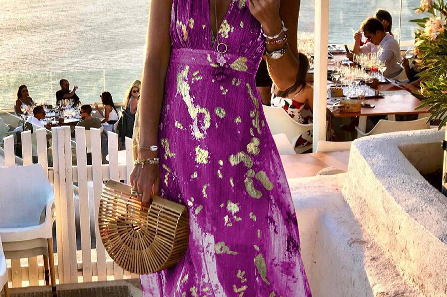 Women's Sleeveless Sequin V-Neck Evening Maxi Dress