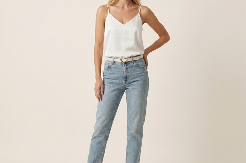 Cami Top | Elegant V-Neck Spaghetti Strap Satin Blouse 1