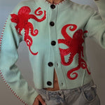 Cardigan | Playful Octopus Pattern Long Cardigan Sweater | Stylish Comfortable Layer 4