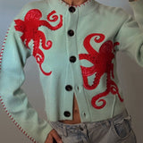 Cardigan | Playful Octopus Pattern Long Cardigan Sweater | Stylish Comfortable Layer 4