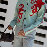 Cardigan | Playful Octopus Pattern Long Cardigan Sweater | Stylish Comfortable Layer 6