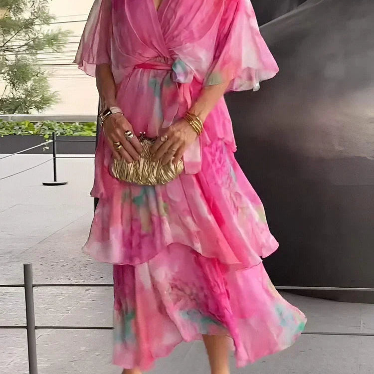 Elena | Elegant Fluid Chiffon Summer Dress