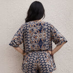 Casual Set | Floral Pattern Blouse and Shorts Ensemble 0