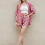 Casual Set | Floral Pattern Blouse and Shorts Ensemble 4