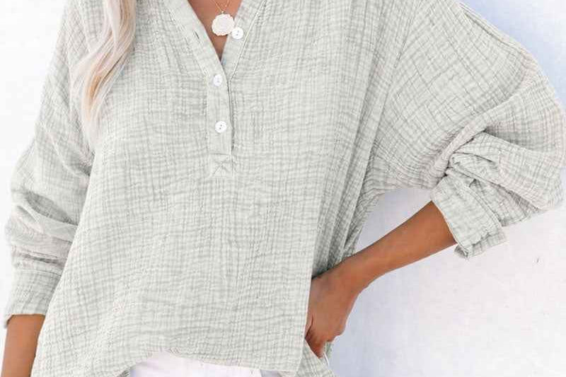 Casual Top | Classic Long Sleeve Henley Shirt | Comfortable Relaxed Fit 1
