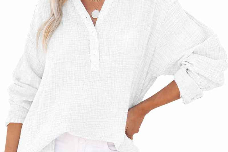 Casual Top | Classic Long Sleeve Henley Shirt | Comfortable Relaxed Fit 3